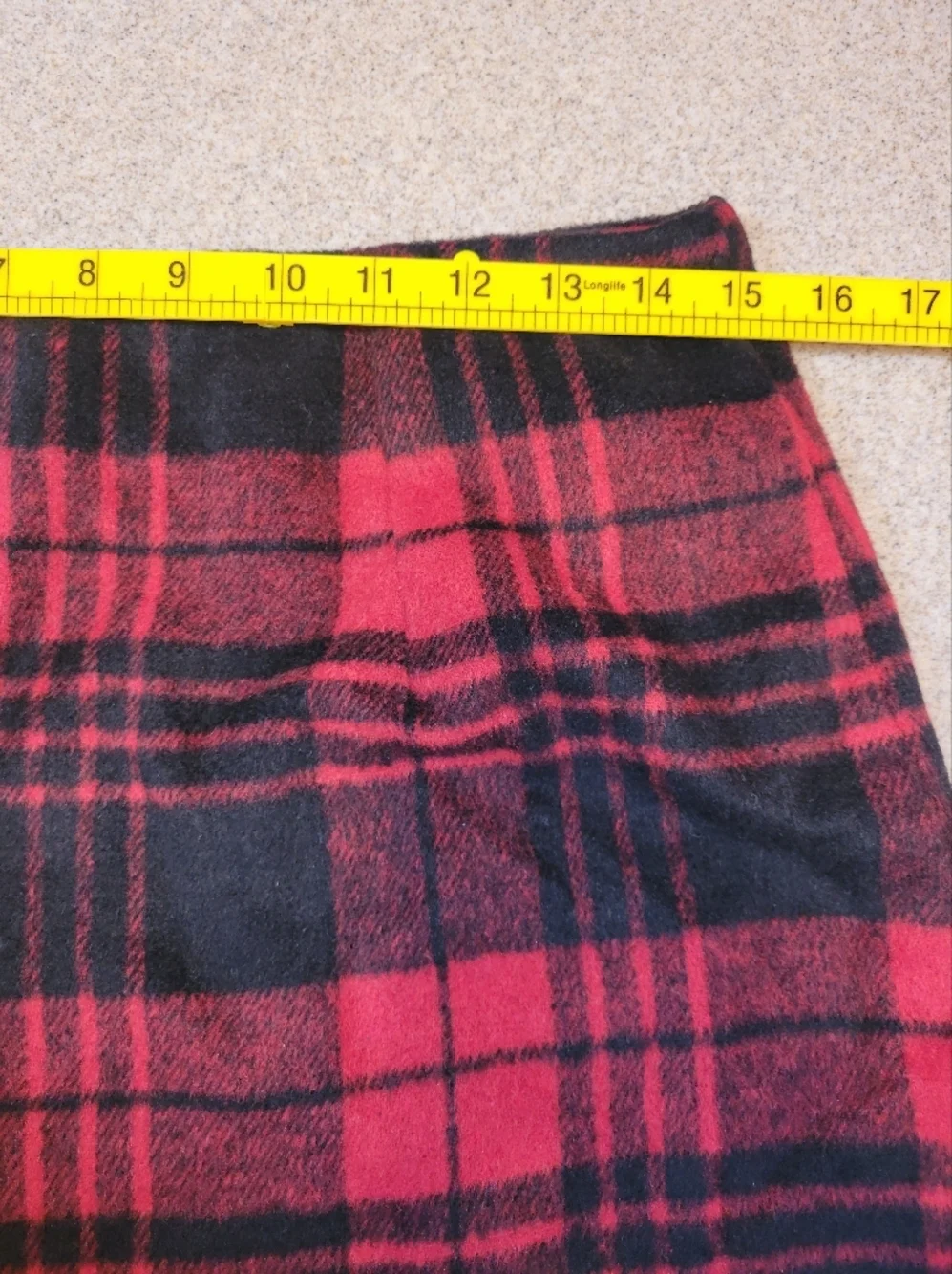 Wool Blend Classic Plaid Mini Skirt Red & Black Size Medium NWT